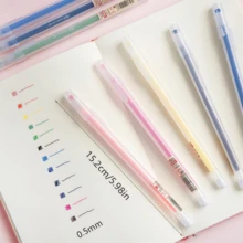 6/12pcs Colorful Gel Pens 0.5mm, Simple Gel Pens For Students, Fresh Color Palette Pens, Watercolor Pens, Diary Pens, Suitable For Students' Daily Writing, Office Diary And Bookkeeping - Back To School Season - One Size Fits All - View 3