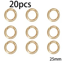 20pcs Metal O-Ring Spring Clasps, Suitable For Handmade DIY Charm Jewelry Making, Can Be Used For Open/Close Round Keychains, Handbags, Hooks, Dog Leash Buckle Connectors, Versatile And Practical - Multicolor - View 12