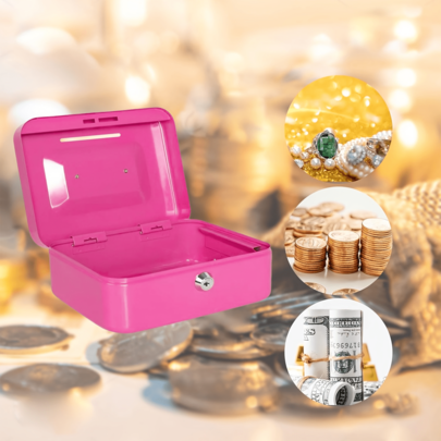Mini Coin Savings Jar With Lock - Adult Money Box With Key Lock, Top Handle Design, Suitable For Daily Office Use, Perfect Halloween Christmas Gift