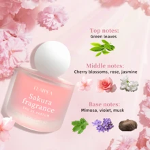 50ml 粉櫻舞曲噴霧，霧面漸層粉色瓶身配圓形白色瓶蓋，充滿少女魅力，細膩櫻花搭配甜美玫瑰與優雅茉莉，營造溫柔浪漫的春日氛圍，基調為柔和綠意與麝香，使香氣更貼膚且持久，適合日常、通勤與約會場合，清新不刺鼻，無酒精，液體盎司，禮物 - 清新香調 - 查看 2