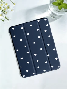 Heart-Shaped And Minimalist Pattern Tablet Protective Case, Compatible With IPad 7/8/9/10th Gen/Pro 11/11th Gen(A16) 2025, Galaxy Tab S6 Lite/Galaxy Tab A11+ 2025, Provides Soft Shockproof Protection, Supports Smart Stand/Auto Wake/Sleep Function - Navy Blue - View 4
