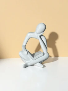 Abstract Reading Thinking Pose Figurine, Elegant Home Decor For Study, Office Desk, Also Great Gift For Christmas, Halloween, Back To School - 1 - View 12