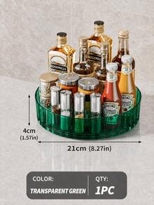 1pc 360° Rotating Acrylic Spice Rack, Minimalist Kitchen Spice Holder, Multi-Function Sauce & Vinegar Rack, Countertop Fruit Bowl & Condiment Organizer, Versatile Home & Bathroom Storage Rack - Multicolor - View 12