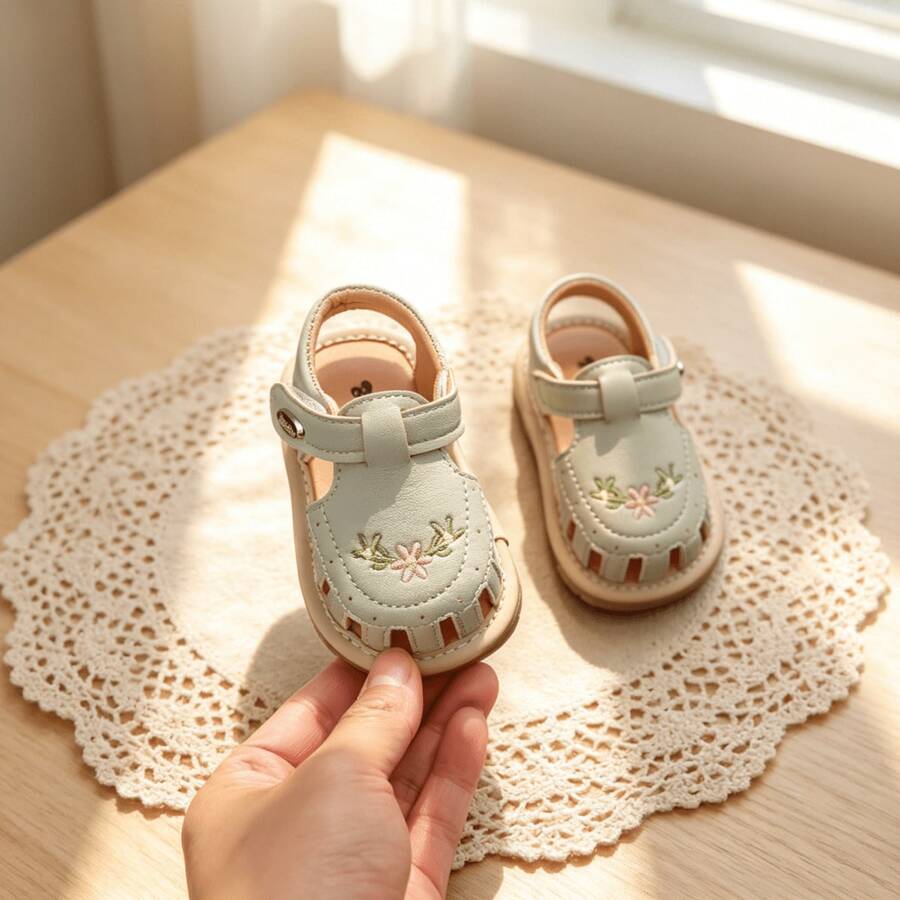 1 Pair Infant Soft Bottom Comfortable Cartoon Squeaky Shoes/Sandals, Spring/Summer