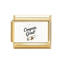 1pc Gold Tone Italian Style Graduation & Inspirational Quote Printed Pendant, English-Italian Bilingual Slogan DIY Jewelry Accessory, Suitable For Graduation Gift - Graduation Season Printing Module - View 25