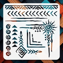 Abstrakte runde Kunstschablone, geeignet zum Malen, Scrapbooking, Collagenkunst und verschiedenen Heimdekorationsprojekten, einschließlich Möbeln, Flur, Boden und Kunsthandwerk. Diese wiederverwendbare Schablone ist perfekt für Leinwandmalerei, Fotos, Bilderrahmen und andere künstlerische Kreationen - E - Übersicht 15