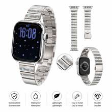 Star Pattern Stainless Steel Watch Band, Compatible With Apple Watch Series 1/2/3/4/5/6/7/8/9/10/11 SE/Ultra, Women's Elastic Metal Bracelet Strap - Blue - View 4