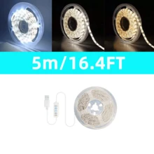 3-65.6ft 5V USB 3-Color LED Light Strip, Dimmable, With Button Switch Color Temperature Adjustment, Cuttable, Self-Adhesive Tape Light, Suitable For Bedroom, TV, Kitchen, Game Room, Living Room, Home Decor, Wardrobe, Shelf - Three Color Temperatures - View 11