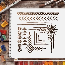Abstrakte runde Kunstschablone, geeignet zum Malen, Scrapbooking, Collagenkunst und verschiedenen Heimdekorationsprojekten, einschließlich Möbeln, Flur, Boden und Kunsthandwerk. Diese wiederverwendbare Schablone ist perfekt für Leinwandmalerei, Fotos, Bilderrahmen und andere künstlerische Kreationen - E - Übersicht 10