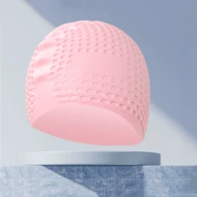 Women's Long Hair Waterproof Non-Tight Silicone Large Size Swim Cap - Multicolor - View 12
