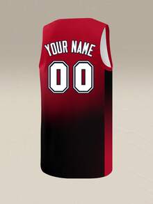 Camisetas de Baloncesto Personalizadas para Equipos, Nombre y Número Personalizables para Deportes - Rojo - Ver 4