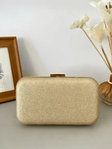Bolsa Carteira Feminina Elegante Com Corrente Para Festa/Casamento/Banquete - Dourado - Visão 3