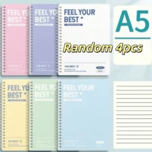4pcs/Set A5 Size Spiral Notebook, High Capacity Creative Coil Bound Diary, Journal, Suitable For Back To School Gifts, Random Color Assorted - Multicolor - View 8