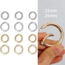 20pcs Metal O-Ring Spring Clasps, Suitable For Handmade DIY Charm Jewelry Making, Can Be Used For Open/Close Round Keychains, Handbags, Hooks, Dog Leash Buckle Connectors, Versatile And Practical - Multicolor - View 1