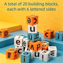 Montessori Word Spelling Game Toy Set, 64 Flash Cards & 20 Letter Blocks, Early Learning Educational Alphabet & Vocabulary Building Toy For Kids 3+ - 彩色 - 查看 7