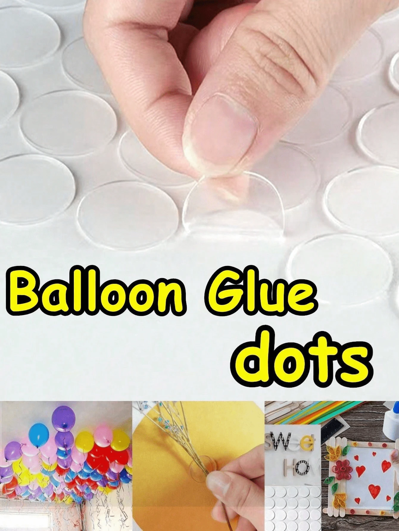 2000/1000/500/300/100pcs Double-Sided Balloon Glue Dots, Suitable For DIY Decoration, Balloon Accessories, Cute Decor, Holiday Celebration, Family Gathering, Camping, Birthday Party, Tea Party, Wedding, Birthday Gift, Valentine's Day, Home Office Party, Thanksgiving Gift, Craft, Exquisite Craft, St. Patrick's Day, Easter, Valentine's Day, Back To School Valentine's Day - Multicolor - View 1
