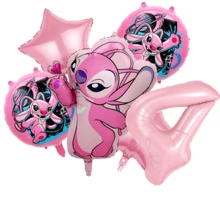 Angel Stitch Party Balloon Set, Pink Star And Round Printed Foil Balloons, Suitable For Birthday Party, Anime Theme Photo Decoration - As Shown In the Figure - View 15