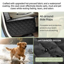1PC Car Front Seat Covers, Waterproof Pet Car Seat Protector, Non-Slip Scratch-Proof Dog Seat Cover For Cars, Trucks, And SUVs - Black - View 7