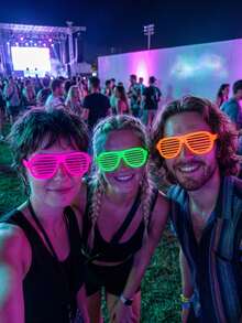 1/10/20pcs Glowing Party Theme Glasses, Disposable Paper Retro Shutter Shades, Neon Party Favors, Suitable For Birthday Party, Dance Party, Party And Music Festival, Beach Accessories, Halloween, Fluorescent UV Glasses Party Favors, Women's, Men's Glasses Accessories - Fluorescent Glasses - View 3
