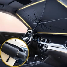 1pc Car Front Windshield Sun Shade, Reflects UV Rays, Protects Dashboard From Sun Exposure, Foldable, Suitable For SUV, Off-Road Vehicle, Truck And Other Car Models - A - View 14