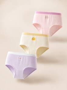 Balabala 3pcs/Pack Girls' Triangle Panties, Non-Binding - Purple Hue - View 1