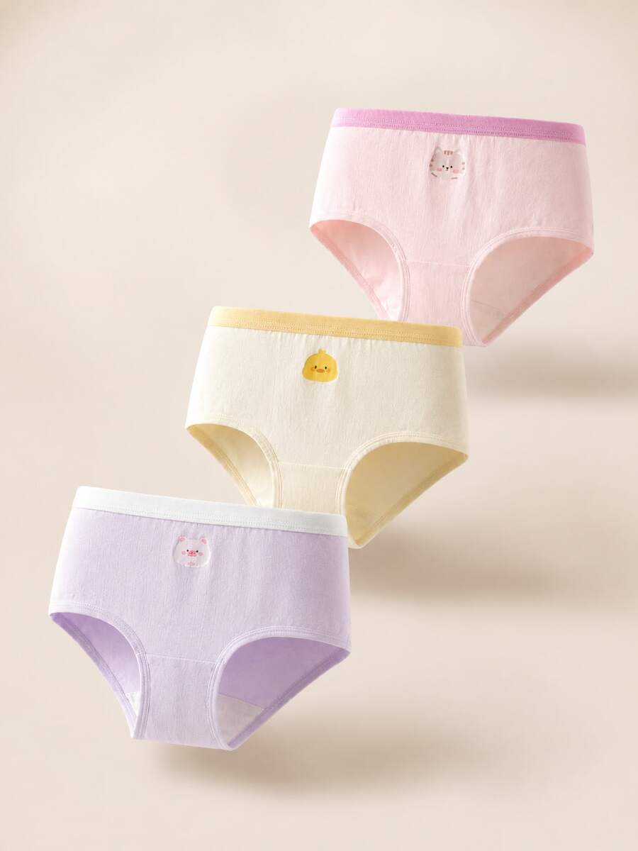 Balabala 3pcs/Pack Girls' Triangle Panties, Non-Binding - Purple Hue - View 1