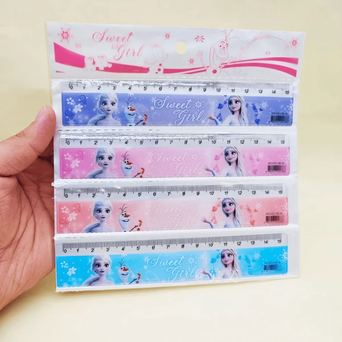 DOBBLE A Set Of 4 Disney Frozen Cute Cartoon Pattern Ruler Sets: 15cm / 5.91inch Acrylic Rulers With Various Designs, Perfect For School, Office, Drawing, Maths, Stationery, Small Gifts, And The New Semester. - A - View 1