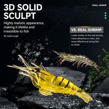 Juego de 30 piezas de señuelos blandos de camarón brillante, 5 colores de señuelos de camarón biónicos fluorescentes con anzuelos, señuelos de pesca de silicona realistas, adecuados para la pesca nocturna en agua dulce y salada - 30 piezas por caja - Ver 8