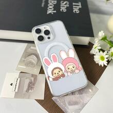 エルフ ツインテール ピンクのハート アニメキャラクターケース,プレゼント用・自分用両方に大活躍！感あふれるキュートスマホケース - クリア - チェックする 4