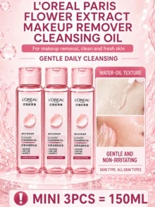 L’Oreal Paris L'Oreal Cleansing Oil 50ml*3/5pcs, Deep Cleansing, Easy Makeup Removal, Non-Irritating For Sensitive Skin, Long-Lasting Hydration, Suitable For All Skin Types - Floral Extract Cleansing Oil 50ml - View 11