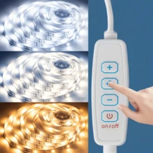 3-65.6ft 5V USB 3-Color LED Light Strip, Dimmable, With Button Switch Color Temperature Adjustment, Cuttable, Self-Adhesive Tape Light, Suitable For Bedroom, TV, Kitchen, Game Room, Living Room, Home Decor, Wardrobe, Shelf - Three Color Temperatures - View 3