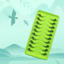 10 Pairs 3D Faux Mink Natural Short Half-Length False Eyelashes, 6-10mm Cross-Curled Transparent Stem, Soft & Comfortable, Elongates Outer Eye Corner, Reusable, Suitable For Women's Daily & Date Wear - View 3