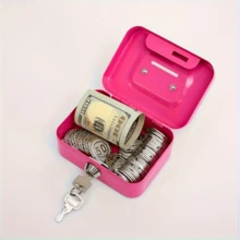 Mini Coin Savings Jar With Lock - Adult Money Box With Key Lock, Top Handle Design, Suitable For Daily Office Use, Perfect Halloween Christmas Gift - Multicolor - View 5