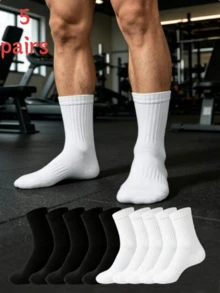 1/5/10/20 Pairs Men's Mid-Calf Socks, Striped Non-Slip Fitness Socks, Outdoor Running Socks, Basketball Socks, Casual Sports Socks - Multicolor - View 4