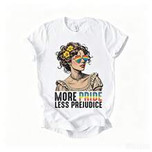 Camiseta Más Orgullo Menos Prejudicio, Camiseta Orgullo LGBTQ, Camiseta La Igualdad y el Amor Vencen, Camiseta Orgullo Arcoíris – Ropa Inclusiva de Corte Holgado - Blanco - Ver 1