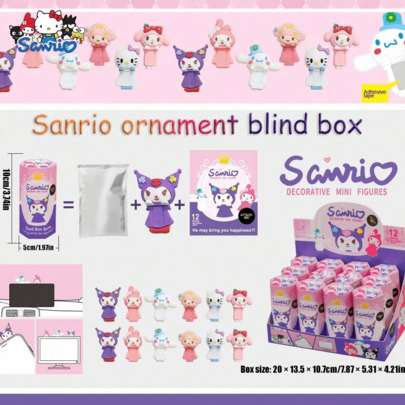 SANRIO 1/3/6/12PCS, Genuine Cartoon, Hello Kitty Party Angel Doll Random Surprise, For Car Computer Monitor Cute Cartoon Home Removable Latex Doll Decoration, Desktop Ornaments Decoration, Special Gift For Family And Friends