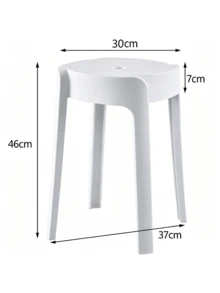 5 piezas de taburetes redondos de plástico grueso multicolor, apilables para almacenamiento, taburetes altos duraderos y antideslizantes para mesas de comedor del hogar, entrada para cambiar zapatos y uso en el baño. - Multicolor - Ver 12