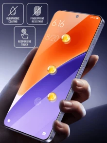 4 piezas Protector de pantalla de vidrio templado para Xiaomi, HD totalmente transparente, sin bordes ultra delgado, a prueba de explosiones, anti astillamiento, anti huellas dactilares, anti aceite, anti estática, tacto sensible, ajuste preciso, instalación fácil, película protectora con empaque duro engrosado de 1.5CM - transparente - Ver 2