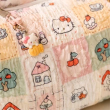MINISO Sanrio Hello Kitty 絎縫旅行盥洗包 大容量化妝收納袋 附手把 護膚品收納袋 - 彩色 - 查看 5