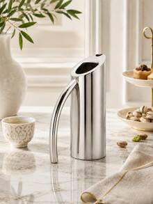 1Pc Stainless Steel Water Pitcher, Teapot And Beverage Server With Handle For Tea, Water, Juice, Kitchen, Restaurant And Home Dining - Silver - View 5