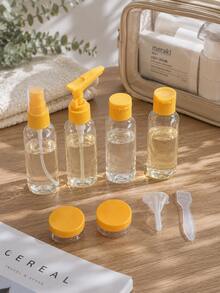 9pcs Travel Bottle Set, Travel Essentials, Portable Reusable Travel Accessories, Easy To Carry, Lightweight, Durable, Stylish, Suitable For Family Use, Daily Use - View 5