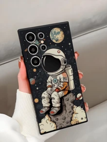 1pc Interstellar Astronaut Phone Case Protective Cover Black TPU Soft Shell Wear-Resistant Shockproof Full Coverage Compatible With Huawei Honor Galaxy A04e/A05s/A13/A14/A15/A34/A35/A50/A52/A53/A54/S21/S22/S23/S24/S25/S25Ultra/S25 FE/S26/S26PLUS/S26ULTRA/S26 EDGE/ 6A/7A/8A/ 12T/13T/14T[International Version Not Local Version] - Black - View 3