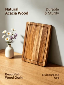 2PCS Wooden Cutting Board, Solid Wood Cutting Board, Pizza Steak Cutting Board, Cutting Board, Bread Board, Solid Wood Chopping Board, Wooden Serving Platter, Suitable For Pizza, Bread, Cheese, Fruit, Vegetables, Suitable For Home Kitchen And Restaurant. Ideal For Cutting Meat, Bread And Fruit, Holiday Gift - View 10