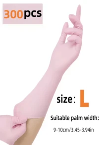 Haus Hana Powder-Free Disposable Nitrile Gloves – Durable Multipurpose Cleaning & Food-Handling Gloves, 4/100/300pcs - Multicolor - View 17