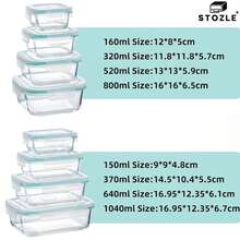 Stozle 10pcs Glass Food Storage Container Set With Vented Lids, Leak-Proof, Sealed Glass Lunch Boxes For Pantry, Kitchen, And Dishwasher Use (8 Food Storage Containers + 2 Spice Jars) - 10 Gray Pieces - View 3