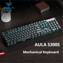 AULA S3005機械手感遊戲鍵盤有線輕音薄膜鍵盤辦公室鍵盤筆電/PC桌上型電腦通用 - 查看 8