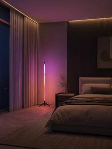 1個 [LED夜燈] USB供電長型落地燈，柔和彩色背光，適用於臥室、宿舍、客廳和床邊氛圍 - 彩色 - 查看 6