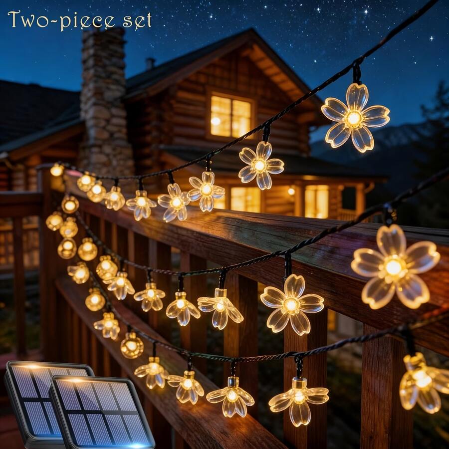 (智能感應夜燈，黃昏自動開啟) 20/100 LED 太陽能泡泡球串燈/太陽能花園燈，太陽能供電，8 種照明模式，適合戶外花園、露台、園藝裝飾，必備花園戶外裝飾，可照亮您的夜晚花園，秋季裝飾，萬聖節裝飾