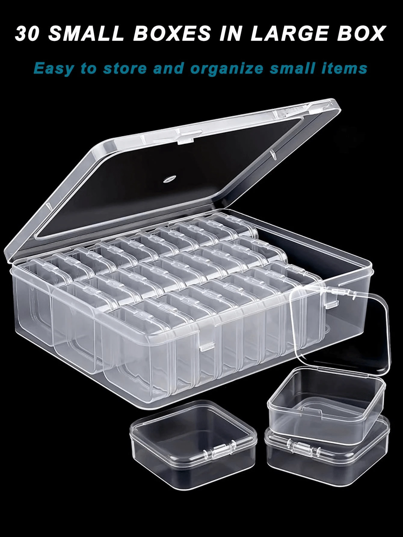 1PC Portable Transparent Storage Set, Perfect For Beads, Jewelry, Craft Supplies, Stationery, Medication And Small Daily Items, Suitable For Home Storage, Dorm Room Organization, Office Use, Travel And Craft Projects - Multicolor - View 1