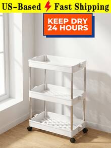 Functional Home Decor With Universal Wheels For Gliding Durable Washable Storage Container For Housewives Multipurpose Rack Household Items Great For Bedrooms To Hold Lotions Desk Oraganizer Kitchen Essentials - Multicolor - View 1